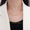 Collar de cadena de acero dorado con forma de O, estilo europeo y americano, sencillo, combinable con todo, chapado en oro de 18 quilates.