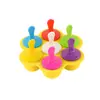 Molde de Picolé de Silicone Molde de Bandeja de Gelo de Silicone Molde de Picolé de 7 Furos Caixa para Alimentos Gelados DIY Molde de Gelo