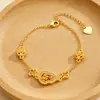 Pulsera de Calabaza con Circonita Chapada en Oro Vietnamita para Mujer, Estilo Sencillo, Pulsera de Flor Pequeña, Versátil, Color Duradero, Fabricante de Joyas
