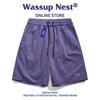 Pantalones cortos de trabajo de marca de moda de verano Wassup para hombre, nuevos pantalones casuales deportivos rectos y sueltos de secado rápido de seda de hielo que combinan con todo.