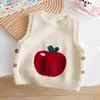 Otoño 2026 Nuevo Chaleco de Punto sin Mangas Bordado Estilo Dulce para Niñas Versátil Chaleco Suéter para Superponer Nuevo