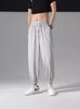 Pantalones casuales finos de verano para hombre, de seda helada, recién llegados, estilo coreano, de moda, largos y recortados, 2024