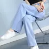 Jeans de Tencel para Mujer Verano 2025 Delgados de Seda Hielo Cintura Alta Adelgazantes Casuales Dosificación Rectos Estrechos Pierna Ancha Pantalones