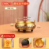  quemador de incienso de cobre al por mayor quemador de incienso de loto abierto quemador de incienso de oreja recta horno de altar horno Xuande imitación quemador de incienso de tres patas de bronce especial para ofrecer al Buda