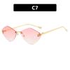 Gafas de Sol Diamantadas sin Montura Letra F 2024 Nuevas Gafas de Sol de Moda Diamantadas Gafas de Sol de Protección Solar con Montura Pequeña a la Moda