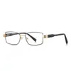 Gafas Anti-Luz Azul 3163 Ácido Propiónico Pin Alambre Dorado Marco Cuadrado Pequeño Hombres y Mujeres Literarios Tendencia Esencial Anti-Radiación Lentes Planas