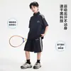 Conjunto de Verano para Niños con Media Cremallera de Secado Rápido y Manga Corta Estilo Nuevo 2026 Ropa para Niños de Edad Media y Mayor Ropa Infantil para Ciclismo al Aire Libre