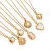 Colar com Pingente Simples de Concha de Aço Inoxidável Coração Amor Francês Pérola Mãe