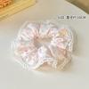 Lindo Scrunchie de Encaje con Cerezas Rojas para Mujer, Accesorio para el Cabello Versátil de Alta Gama, Goma Grande para el Cabello de Primavera y Verano