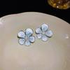 Brincos de pérola de cristal quadrado de agulha de prata, brincos de temperamento da moda da Coreia do Sul, brincos de fada de alto sentido, todos os tipos de combinações, atacado para mulheres