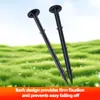 Estacas de plástico personalizadas para jardín exterior, huerto, invernadero, estacas de plástico negro dentadas para fijar tela de control de malezas