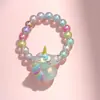 Colar de Unicórnio Transfronteiriço Europeu e Americano Conjunto de Unicórnio Colorido Desenho Animado Joias Infantis Nova Princesa Colar Infantil