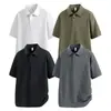 Camisa Polo Estilo Nuevo 2025 para Hombre, Top Casual Holgado para Hombre con Cuello, Ropa para Hombre de Manga Corta Transfronteriza, Mezcla de Seda