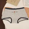 Cueca Boxer Feminina 100% Algodão Sem Costura 10A Antibacteriana Gancho Estendido Cintura Média Algodão Integral Tipo Urso Britânico a Roupa Íntima