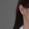 Pendientes Naran S925 de plata de verano estilo coreano con clip para oreja de epoxi morado, sencillos y sin orejas, para mujer M02636