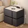 Mesita de noche Inteligente Simple Moderna Multifuncional con Carga Inalámbrica Altavoz Luz Lujo Dormitorio Uso en Casa Gabinete de Noche de Madera Maciza