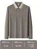 Camisa polo de punto fino tipo gofre 40D 220G de manga larga, estilo unisex moderno con logo estampado, ropa de trabajo