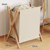 Cesta de Ropa Sucia Estilo Japonés con Tapa, Gran Capacidad, Cesta de Lavandería Plegable, Cesta de Almacenamiento de Ropa Sucia, Cesta de Ropa para Baño