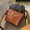 Bolso Tote para Mujer de Cuero Curtido Vegetal Nuevo Westal de Gran Capacidad, Bolso de Hombro para Mujer de Piel de Vaca, Bolso Simple Retro