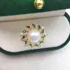 Anillo de Perla de Agua Dulce Natural de Zhuji, Anillo Abierto de Perla Grande Elegante de Gama Alta, Joyería de Moda para Mujer al por Mayor