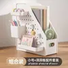 Suporte para Livros Caixa de Armazenamento de Mesa para Livros Organizador de Livros Painel Perfurado para Estudantes Prateleira de Armazenamento para Dormitório Escritório Gadget