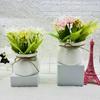 Vaso Envasado de Girassol com Punho Bonsai Casamento Decoração Guia de Caminho de Casamento Flor Artificial Decoração de Planta Envasada para Sala de Estar Doméstica Ornamentos de Plástico