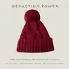 Chapéu de Lã, Chapéu de Tricô, Novo Estilo, Inverno, Aba Larga, Versátil, Quente, Estilo Europeu e Americano, Cor Sólida, Estilo Feminino, Forrado com Fleece