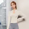 Chamarra de Fitness Estilo Otoño con Cremallera Celebridad de Internet para Mujer, Cremallera, Adelgazante, Secado Rápido, Manga Larga, Ajustada, Ropa Deportiva de Yoga, Top
