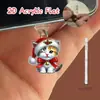 Adornos Colgantes Decorativos, Tapón Antipolvo para Teléfono Móvil, Tipo-C 2D Acrílico con Forma de Gato Lindo Pieza Plana de Interfaz