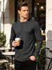 Ropa de Hombre Transfronteriza de Amazon Estilo Americano Color Sólido Top Manga Larga Cuello Redondo Sudadera Tallas Grandes Secado Rápido Casual para Viaje con Capucha