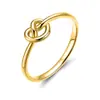 Anillo Candeng de Acero de Titanio con Nudo de Diamante en Forma de Corazón para Niñas, Anillo de Cola Unisex de Acero Inoxidable con Incrustación de Diamante, Estilo Ins