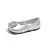 Zapatos de Cuero para Niños Punta Cuadrada Zapatillas de Ballet 2025 Primavera y Verano Nuevo Estilo Zapatos Slip-On de Pedrería con Falda Suela Blanda Zapatos para Niñas