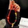 Ano Novo Corrente de Celular Vermelho Presente Festivo Liga de Cristal Pendurado Corrente Bolsa Pendurada Acessórios Chaveiro Pingente Pulso Pendurado Corda