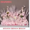 Arreglo floral de piso para boda, decoración de fila de flores rosas, flores de boda, flores artificiales, decoración de pasillo, ambientación, arte floral de escenario T