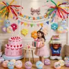 Set de decoración de escena de cumpleaños para niños y niñas, sesión de fotos del primer cumpleaños, tablero KT, accesorios fotográficos de ambiente dopamina