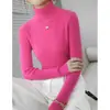 Suéter de cuello alto de alta gama y elegante para mujer, nueva colección otoño/invierno 2026, corte ajustado, adelgazante, tejido, capa base engrosada