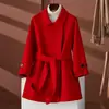 Abrigo de Cachemira de Doble Cara de Alta Gama para Mujer Otoño e Invierno 2026 Nuevo Estilo Abrigo de Lana de Longitud Media para Mujer Venta al por Mayor