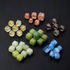 Acessórios de joias com contas de cubo de cristal natural, contas quadradas de cristal branco e água-marinha com furos, materiais para miçangas DIY atacado