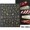 Nuevas pegatinas navideñas transfronterizas para decoración de uñas, copos de nieve dorados, muñecos de nieve y árboles de Navidad, pegatinas adhesivas para uñas al por mayor.