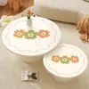 Mantel Floral Impermeable y a Prueba de Aceite, Vidrio Suave de PVC Lavable Redondo para Mesa, Mesa de Comedor Lujosa y de Gama Alta