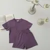 Traje de Manga Corta para Niños 2026 Verano Delgado Nuevo Estilo Estilo Coreano Holgado Casual Ropa Deportiva Conjunto de Dos Piezas para Niños y Niñas