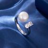 Nuevo Anillo Abierto de Perla de Agua Dulce Seiko Nicho Sentido de Alta Gama Ajustable Anillo de Dedo para Adelgazar Anillo de Moda Simple para Mujer