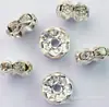4 6 8 12 10mm anillo de perforación blanco bañado en plata oro rosa blanco k negro para pistola borde ondulado borde recto espaciador de diamantes de imitación u6