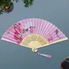 Nuevo Estilo Chino Estilo Antiguo Ventilador Plegable de Bambú Pequeño Portátil de Verano para Danza Cheongsam Hanfu Foto