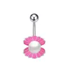 Amazon Transfronterizo Nueva Moda Gatito Incrustado Oval Diamante Mocha Cuerpo de Acero Inoxidable Joyería para Piercing Anillo para el Ombligo