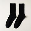 Calcetines de mujer de color liso con doble aguja, calcetines blancos apilados, calcetines de algodón peinado para mujer, calcetines finos y sueltos de primavera y otoño.