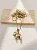 Collar de Cobre con Colgante de Caballo de Gama Alta, Accesorio Versátil de Lujo Ligero de Moda