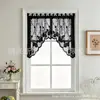 Cortina corta de encaje de gasa con diseño de arco multicolor, cortina para ventana salediza estilo pastoral, cortina para puerta, cortina de dormitorio, cortina sin agujeros, cortina para cubrir cosas feas
