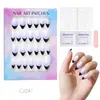 24 Peças de Unhas Postiças Usáveis para Adultos Produtos Acabados Transfronteiriços Patches de Manicure de Alta Qualidade Manicure Amêndoa Removível Atacado