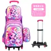 Bolsa Transfronteriza Rígida 3D con Diseño Cóncavo y Convexo, Mochila con Ruedas para Estudiantes de Primaria Juego de Tres Piezas, Lonchera, Bolsa de Dibujos Animados, Mochila con Ruedas